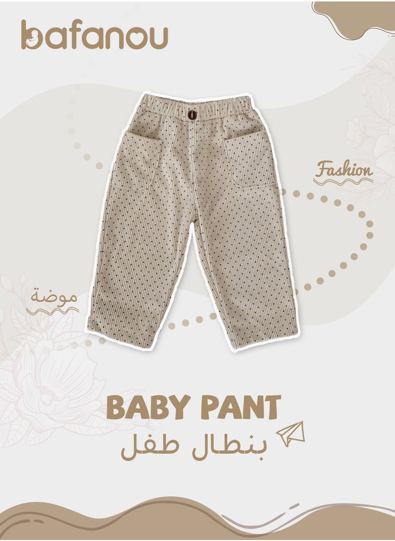 Bafanou Bafanou Baby Spring Pants 0-3Y Corduroy Autumn Polka Dot Infant Unisex Trousers  - Image 1