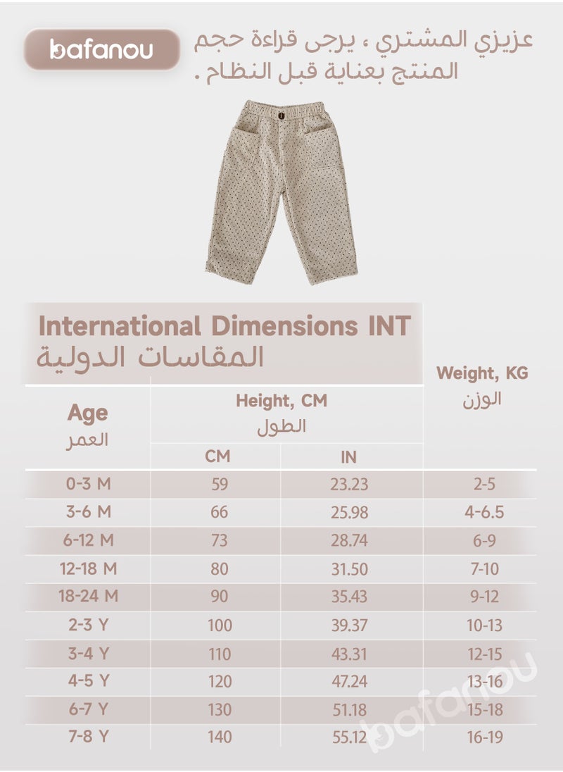 Bafanou Bafanou Baby Spring Pants 0-3Y Corduroy Autumn Polka Dot Infant Unisex Trousers  - Image 3