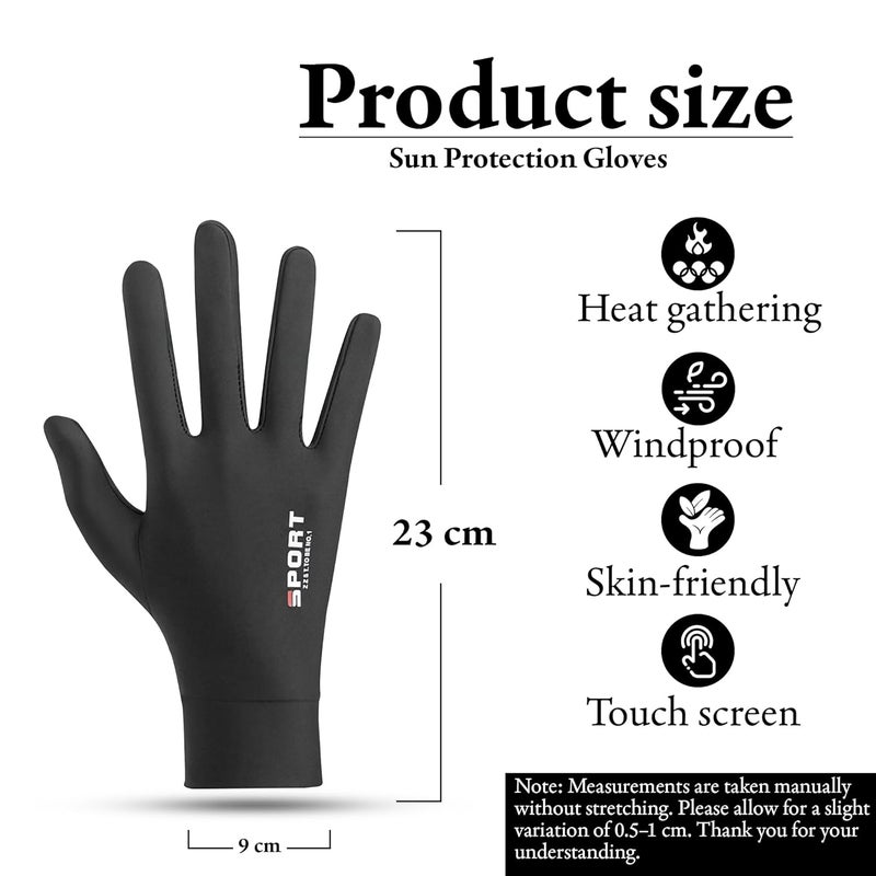 RarePicks Sun Protection Gloves for Men & Women | UPF 50+ Hand Gloves for Unisex Bike Riding, Driving, Cycling, Golf & Outdoor Sports | Breathable Anti-Slip Gloves for UV Protection | Medium Size - Image 2