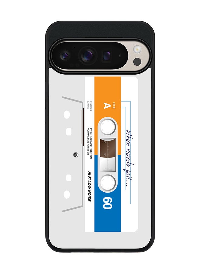 Stylizedd For Google Pixel 9 Pro XL Case,Slim fit Camera Protection, Shockproof Thin Phone cover - When Words Fail (White Tape) - Image 1