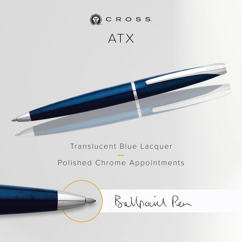 Cross Atx Refillable Ballpoint Pen, Medium Ballpen, Includes Premium Gift Box - Translucent Blue - Image 2