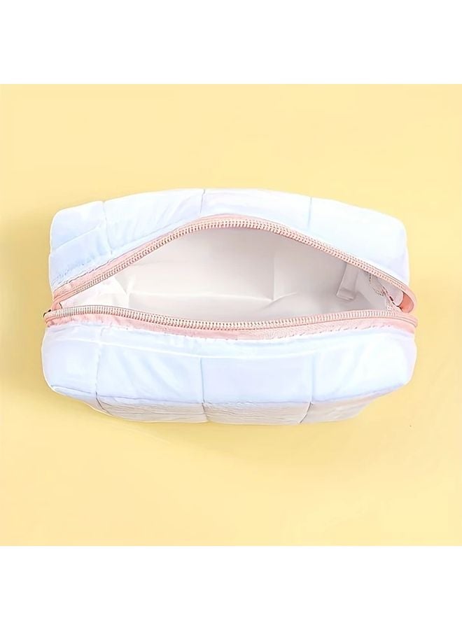 White Large Capacity Makeup Travel Organizer Bag For Women Cosmetics Skincare Brushes Phone - Image 5