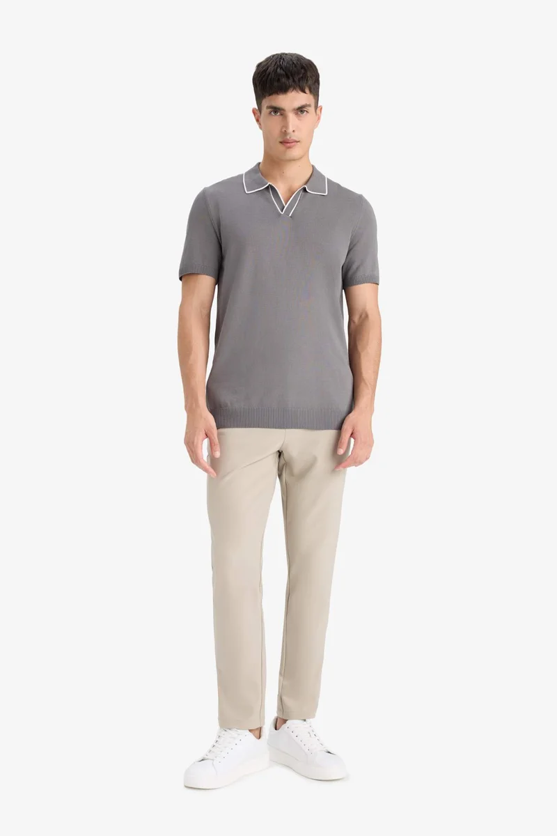 DeFacto Modern Fit Short Sleeve Knitwear Polo T-Shirt