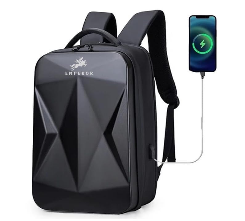 TRUE HUMAN® EMPEROR Premium HardShell Weekender Backpack 15.6 inch Padded USB Charging Port Laptop Office Travel College Business Bag Adjustable Shoulder Straps Daily Purpose for Men women Boys Girls - Image 1