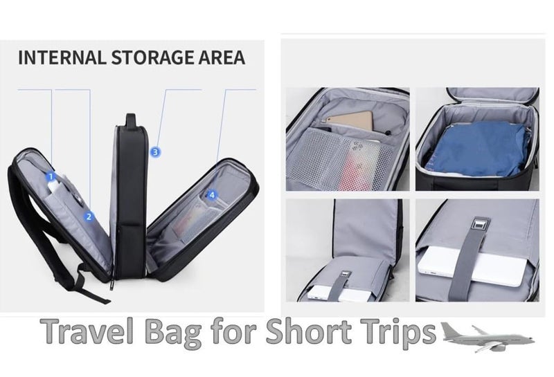 TRUE HUMAN® EMPEROR Premium HardShell Weekender Backpack 15.6 inch Padded USB Charging Port Laptop Office Travel College Business Bag Adjustable Shoulder Straps Daily Purpose for Men women Boys Girls - Image 4
