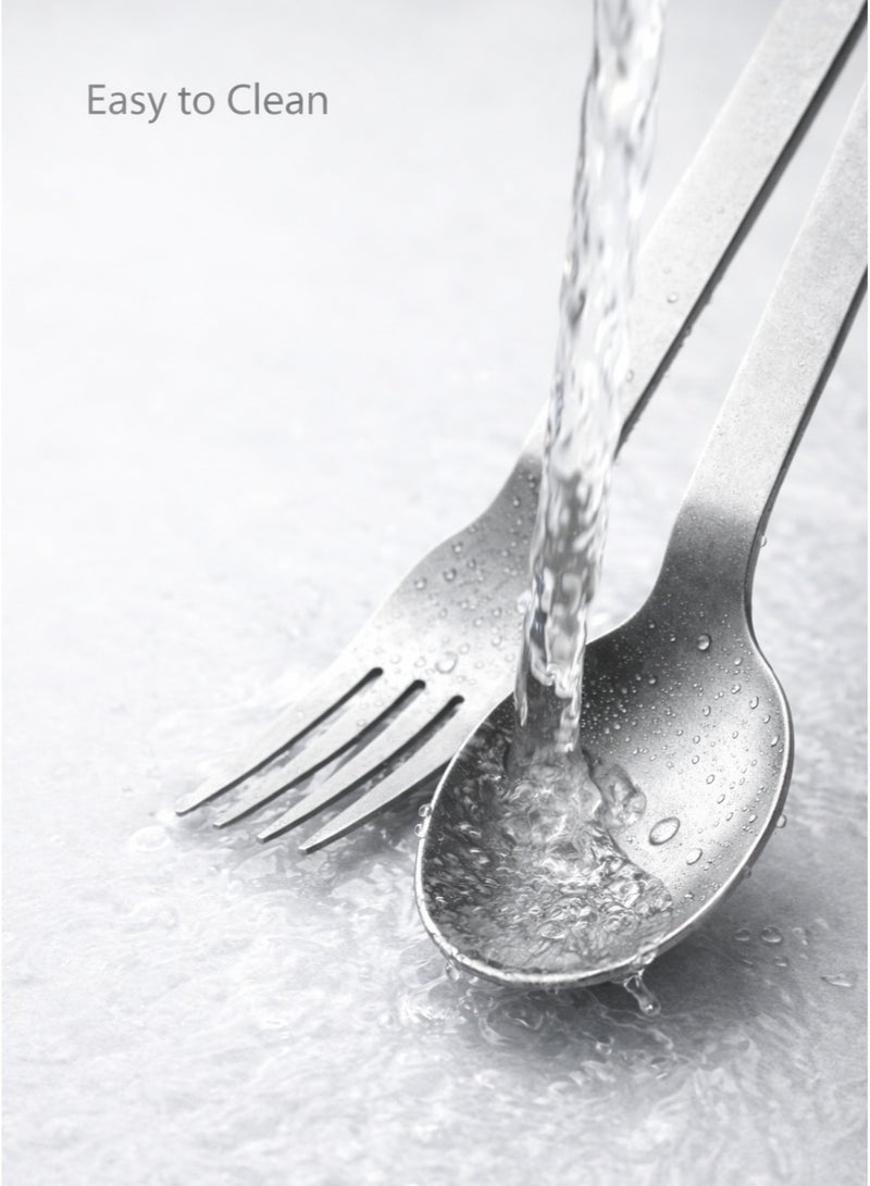 IKBEN Portable Stainless Steel Cutlery Set – 4pcs Reusable Travel Utensils with Hard Case for Office, School & Picnic - Image 5