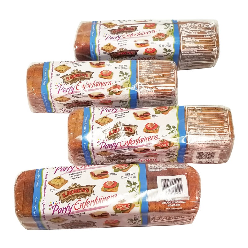S. Rosen's SRosens Cocktail Rye Bread Caraway Case of 4 Loaves - Image 2