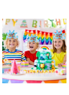 Excefore 50 Pcs Birthday Crowns for Kids, Paper Birthday Party Hats, Happy Birthday Paper Crowns for Boys Girls, Family Classroom School Birthday Party Decor Supplies  - Image 2