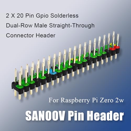 SANOOV Raspberry Pi Zero 2 W Basic Kit, Pi Zero 2 W Board, Aluminum Heatsink, USB OTG Cable, Mini HDMI-USB Adapter, 40 Pin Header - Image 4