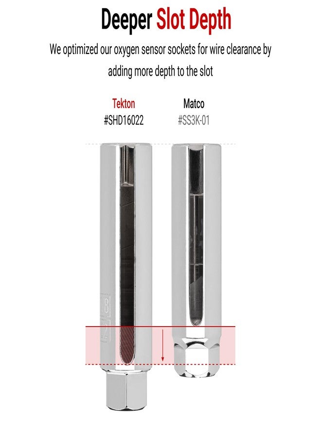 تيكتون مقبس مستشعر أكسجين TEKTON سداسي النقاط بقطر 3/8 بوصة × 7/8 بوصة | SHD16022 - Image 2