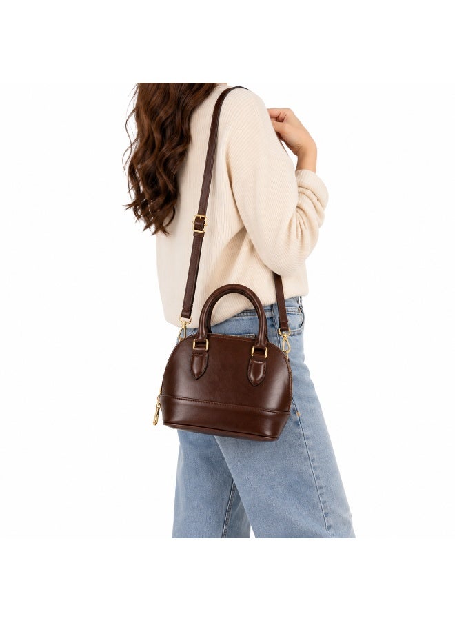 Elegant Women's Top Handle Handbag with Adjustable & Detachable Shoulder Strap - Image 1