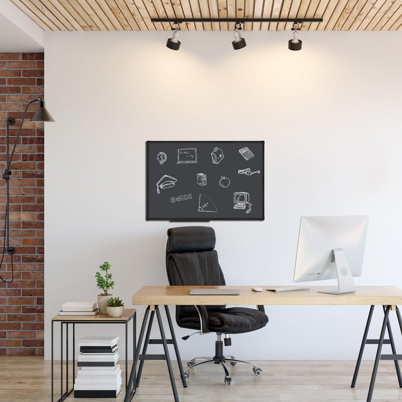 XBoard Magnetic Chalkboard Blackboard 36 x 24, Chalkboard Signs with Black Aluminium Frame, Pin Collections - Image 2