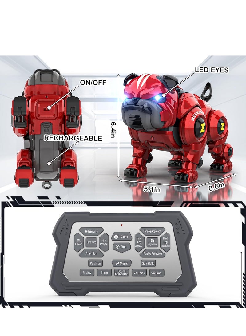 كلب آلي للأطفال، كلب روبوت روبوت قابل لإعادة الشحن قابل للبرمجة عن بعد مع وظيفة الغناء والرقص واللمس، لعبة كلب آلي للأولاد من سن 5 6 7 8 8 9 10+ هدايا أعياد الميلاد، أحمر - Image 5