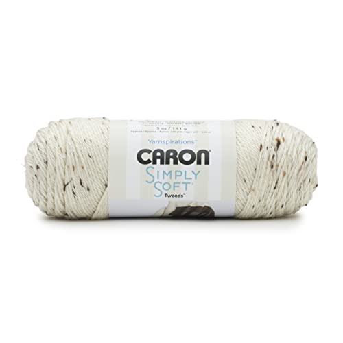 Caron Simply Soft Off White Tweeds Yarn - 3 Pack of 141g/5oz - Acrylic - 4 Medium (Worsted) - 250 Yards - Knitting/Crochet - Image 2