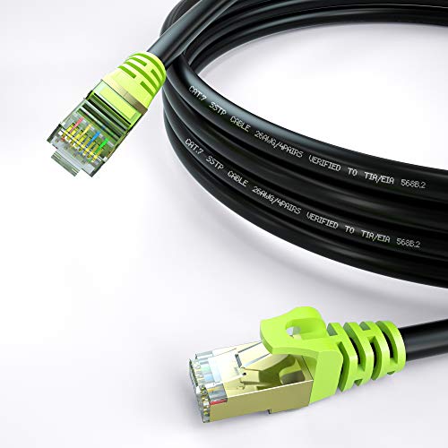 Weetcoocm Outdoor Cat 7 Ethernet Cable 50ft, 26AWG Heavy-Duty Cat7 Networking Cord Patch Cable RJ45 Transmission Speed 10GbpsTransmission Bandwidth 600Mhz LAN Wire Cable SFTP Waterproof Direct Burial - Image 3