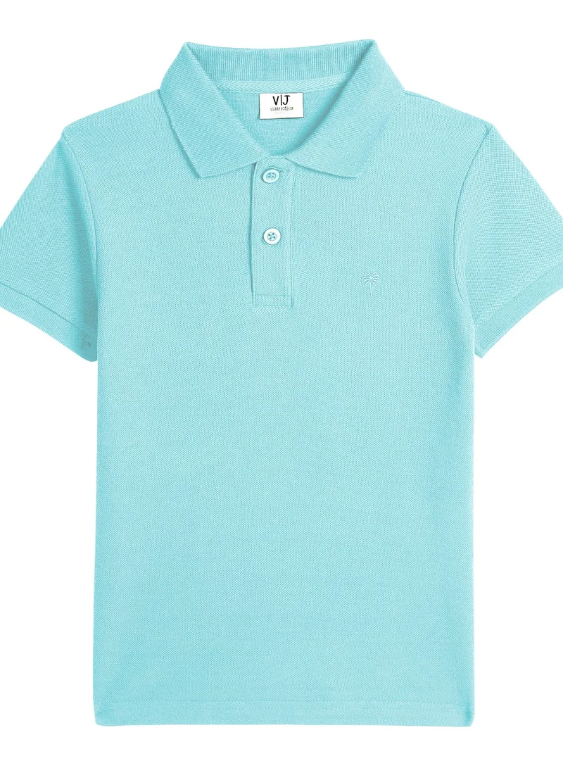 victor and jane Junior Boys Classic Polo T-Shirt -Light  Blue