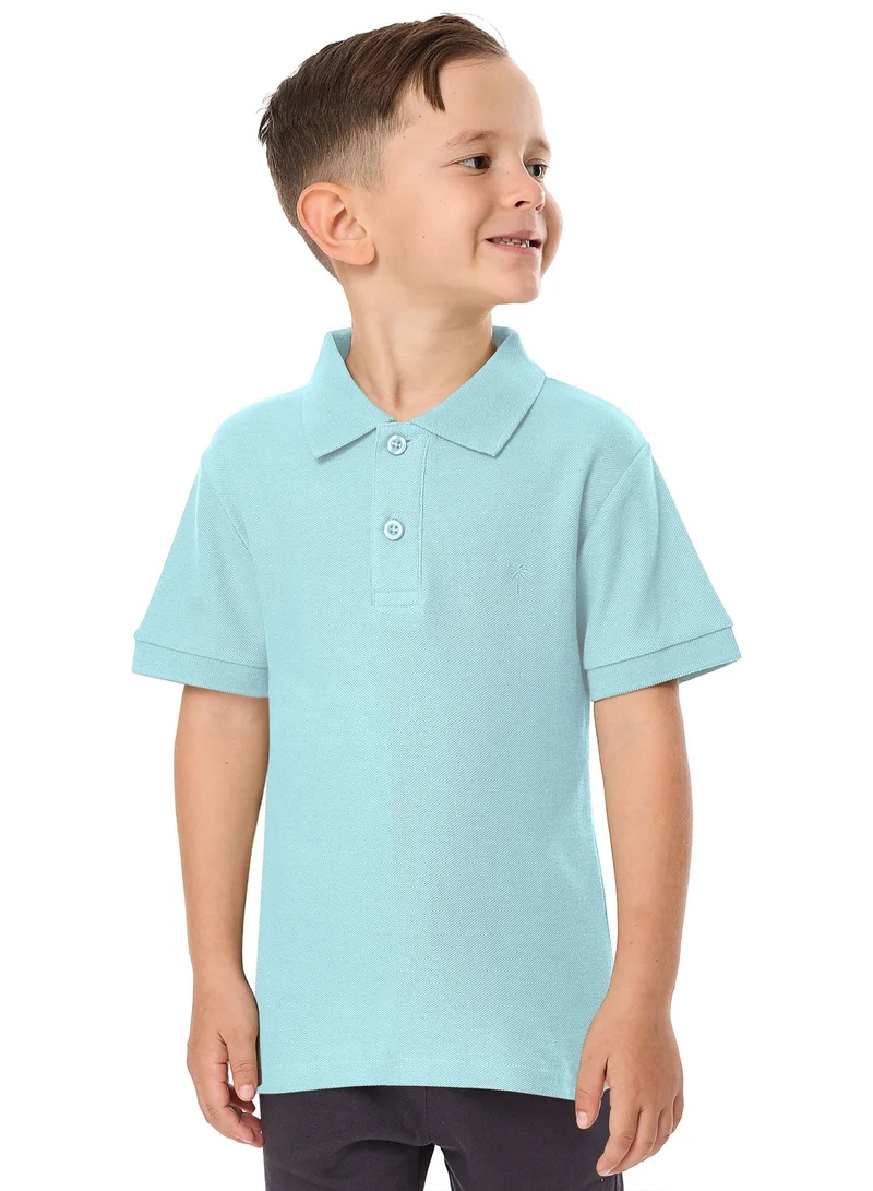 victor and jane Junior Boys Classic Polo T-Shirt -Light  Blue