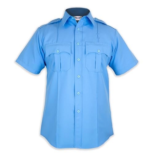 First Class Short-Sleeve Uniform Shirt L Light Blue - Image 1