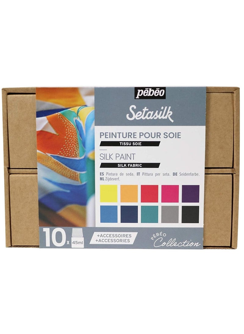 Pebeo - مجموعة Pebeo Set Setasilk - طلاء قماش حريري 10x45 مل - Image 1