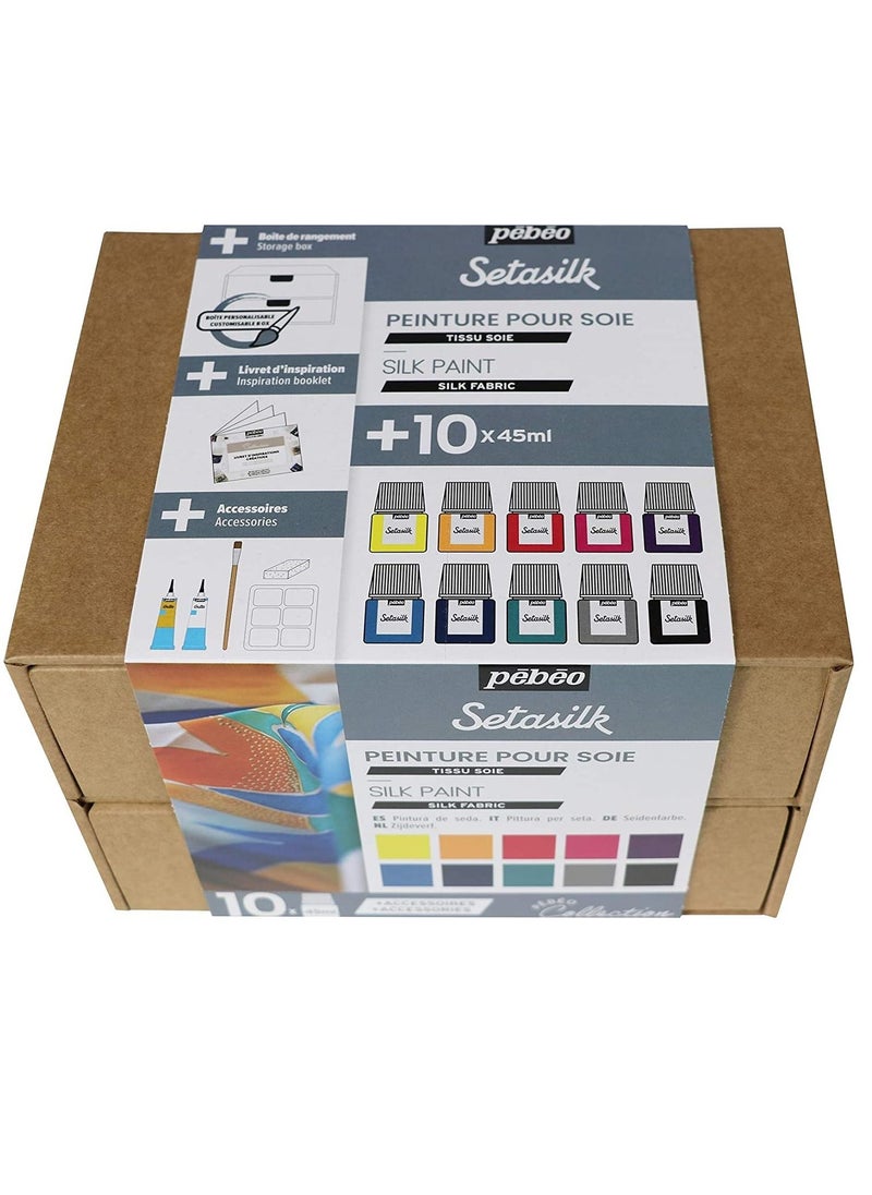 Pebeo - مجموعة Pebeo Set Setasilk - طلاء قماش حريري 10x45 مل - Image 1