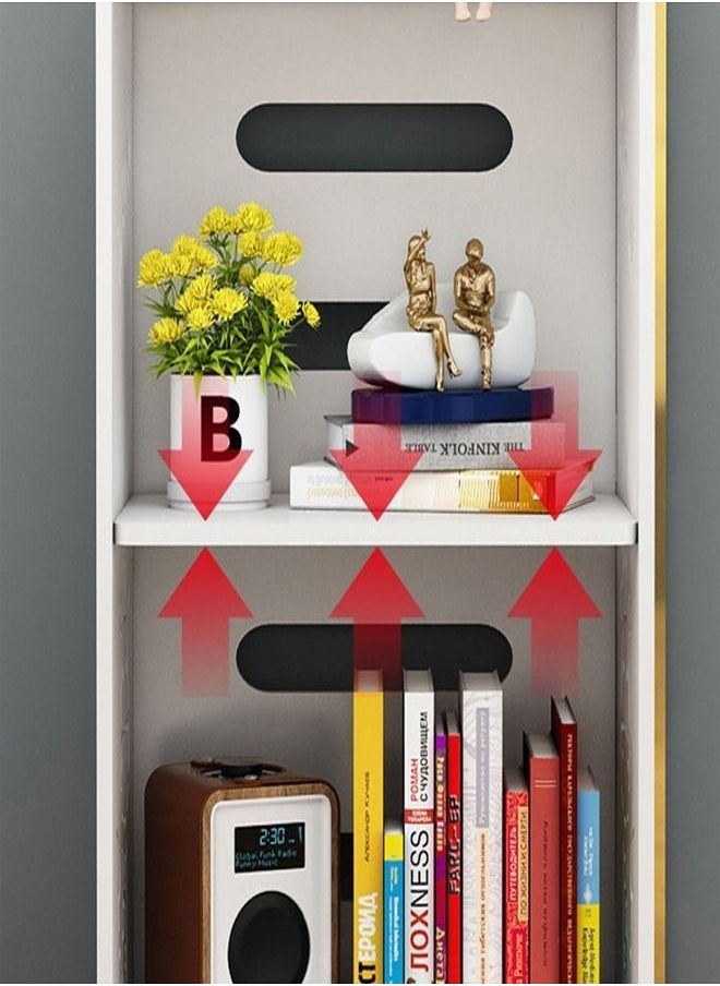fashionhome حامل خزانة أثاث منزلي للحمام متعدد الأغراض باللون الأبيض مقاس 25 × 18 × 50 سم  - Image 4