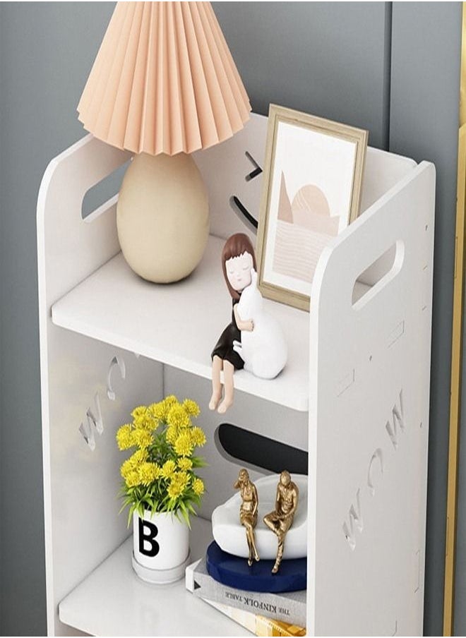 fashionhome حامل خزانة أثاث منزلي للحمام متعدد الأغراض باللون الأبيض مقاس 25 × 18 × 50 سم  - Image 5