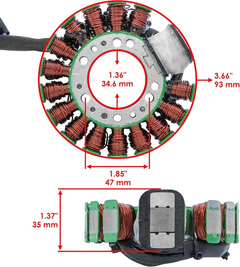 Caltric Stator and Gasket for Yamaha Timberwolf 250 YFB250 2WD (1994-1996, 1997, 1999) - Image 2