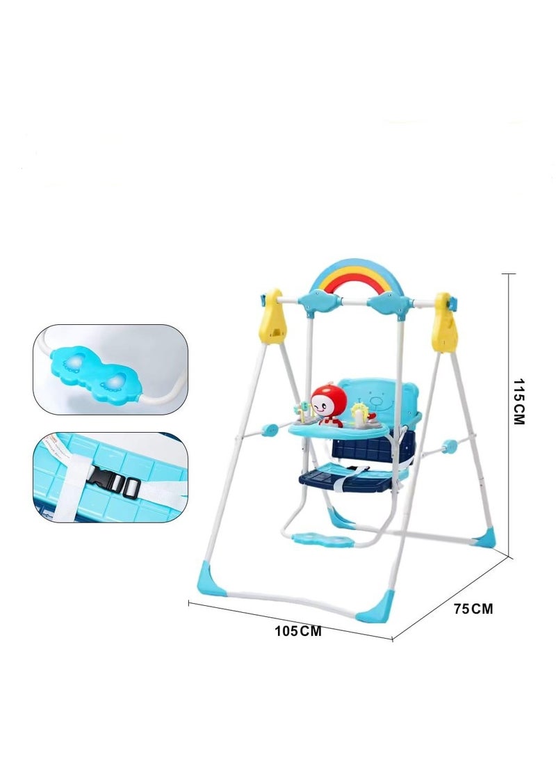 1PC Adorable Kids Swing Set – Sturdy Indoor/Outdoor Fun with Safety Belt 