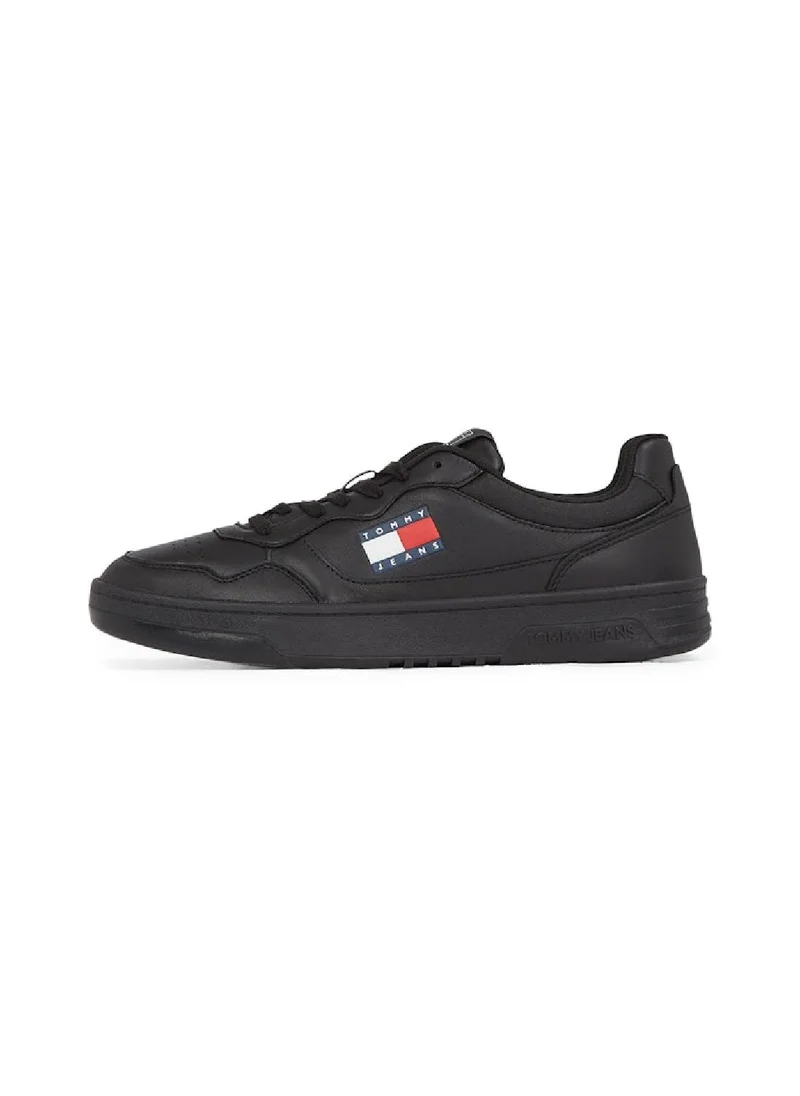 TOMMY JEANS Men's Cupsole Sneakers - Leather, Black