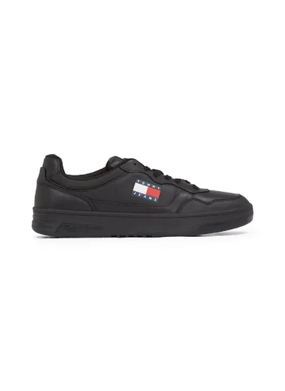 TOMMY JEANS Men's Cupsole Sneakers - Leather, Black