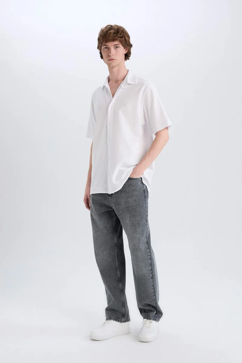 DeFacto Regular Fit Summer Cotton White Shirt