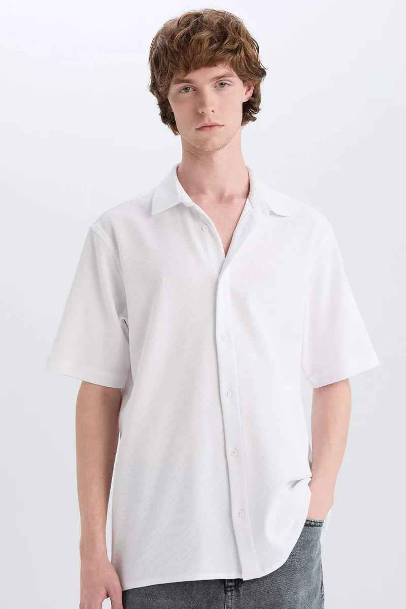 DeFacto Regular Fit Summer Cotton White Shirt