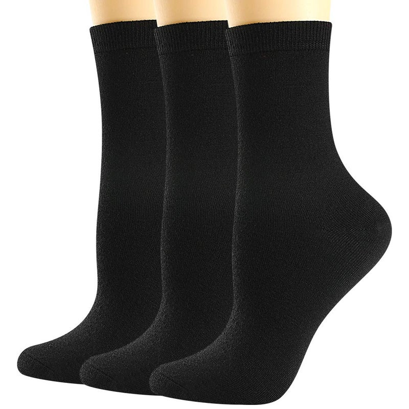 BISOUSOX Merino Wool Socks for Women Thin Black Womens Dress Socks Lightweight Crew Smart Wool Hiking Socks for Women - Image 1