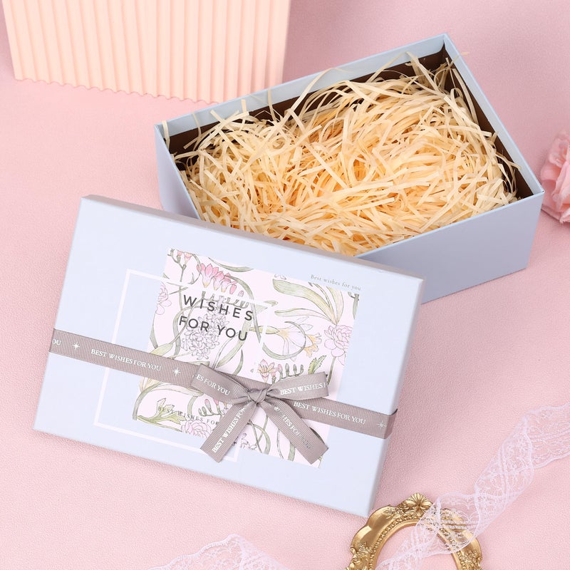 HOME ELEMENTS 3 Pcs Set of Elegant Decorative Gift Boxes with Bow, Rigid Cardboard Boxes, Decorative Present Boxes,Bridesmaid Box, Empty Gift Boxes for Presents, Hampers, Birthdays, Weddings & Events, Special Occasions (Blue) - Image 4