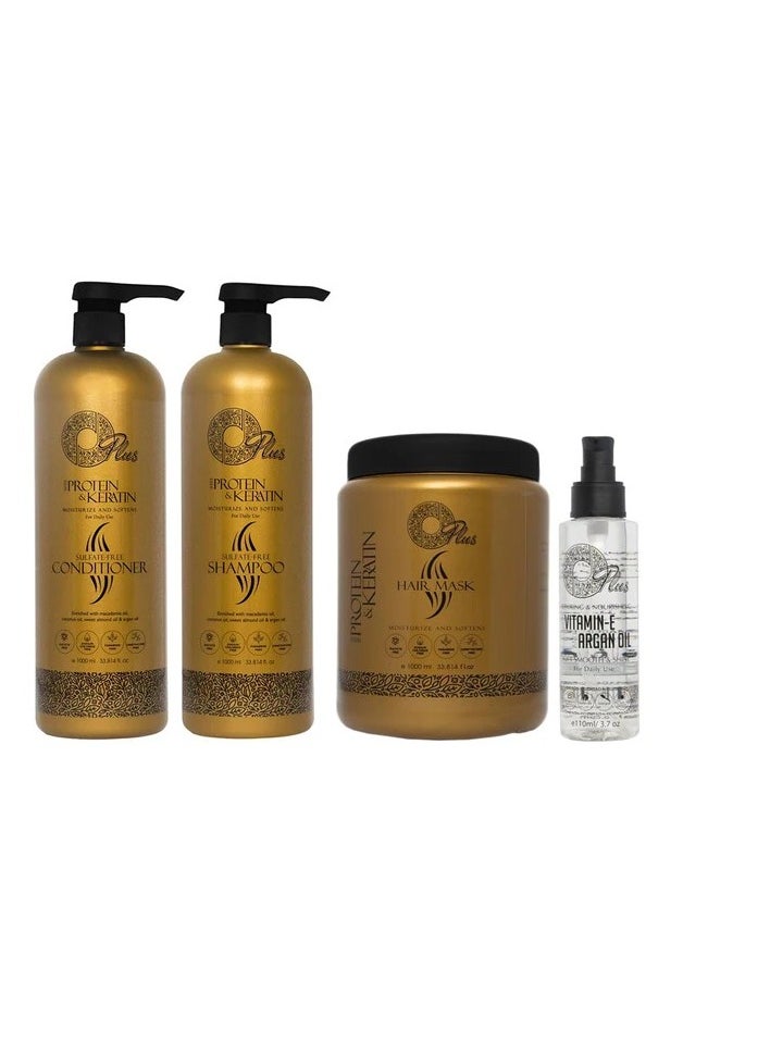 Care Kit For Hair Treated With Protein And Keratin Shampoo1000 Ml Conditioner 1000 Ml Mask 1000 Ml And Anti Frizz Serum110Ml - pzsku/Z2922C7E14128AEE2A511Z/45/_/1699085643/1ffffe8c-ddc6-432b-a418-a5d01656dc98