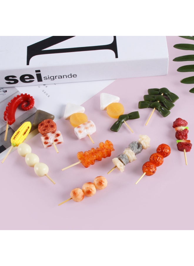 xozgdovg - PVC Simulation Food Keychain Fun Squid Whisker Gluten Corn Barbecue String Toy Funny Food Play Model-Color:Scallop Meat-model - Image 1