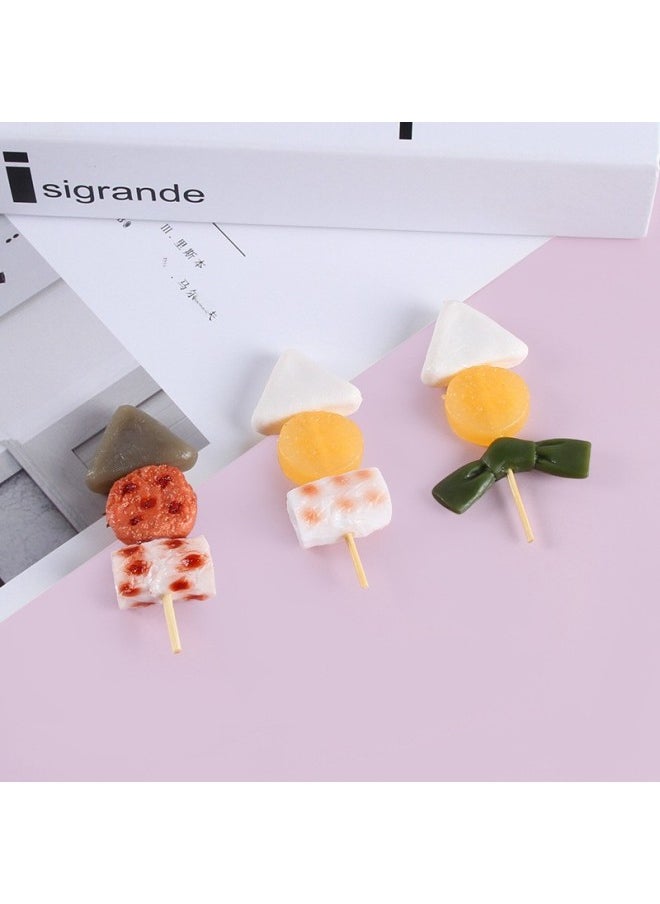 xozgdovg - PVC Simulation Food Keychain Fun Squid Whisker Gluten Corn Barbecue String Toy Funny Food Play Model-Color:Scallop Meat-model - Image 1