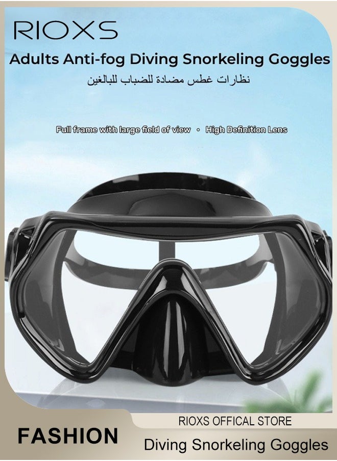 RIOXS - Swimming Goggles,Adults Youth Anti-fog Diving Snorkeling Goggles,Two-window Scuba Diving Goggles,Tempered Glass Lens Swim Goggles,Flexible Silicone PC Snorkeling Goggles For Men And Women,Diving Gear Goggles for Swimming Masks - Image 1