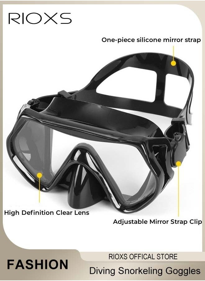 RIOXS - Swimming Goggles,Adults Youth Anti-fog Diving Snorkeling Goggles,Two-window Scuba Diving Goggles,Tempered Glass Lens Swim Goggles,Flexible Silicone PC Snorkeling Goggles For Men And Women,Diving Gear Goggles for Swimming Masks - Image 1
