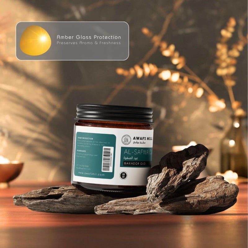Al-Safwa Oud Bakhoor 100g عنبر ومسك رقائق أود - Image 3