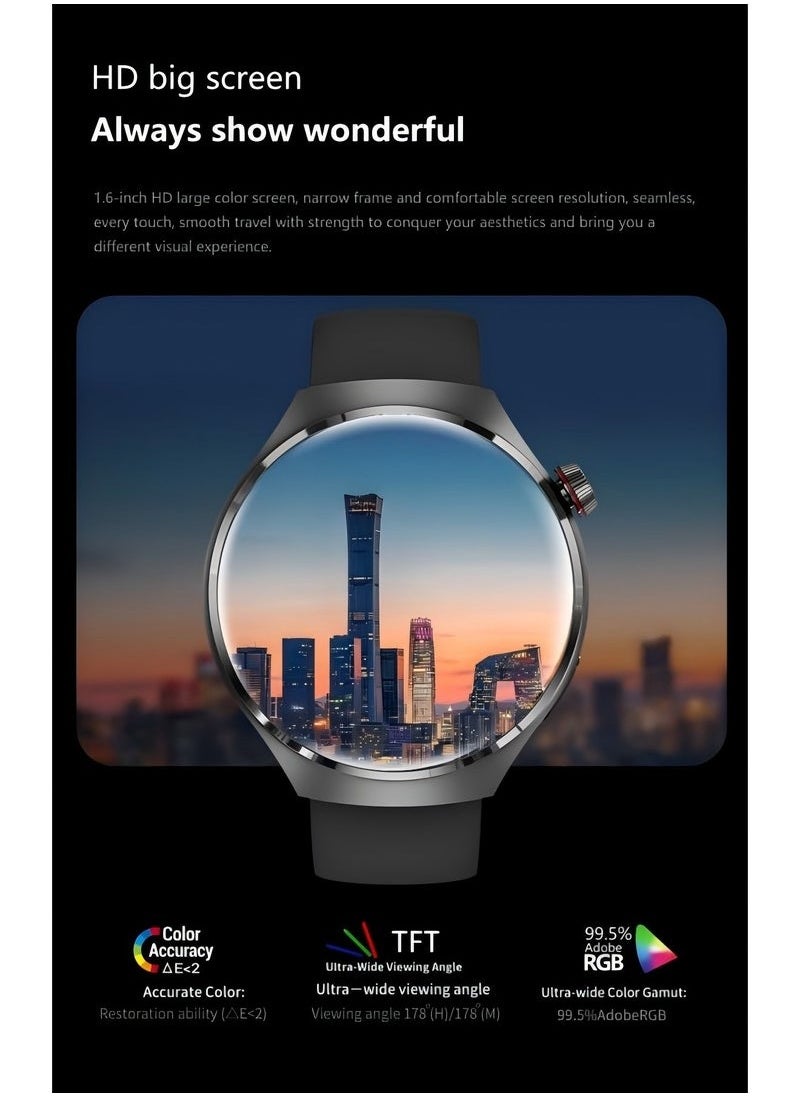 LEXIN - GT4 PRO Smart Watch with Bluetooth Calling Function (Answer/Make calls), Fitness Tracking Watch with Sleep Monitoring Function, Suitable for iPhone/Android, IP68 Waterproof (Leather Brown) - Image 1