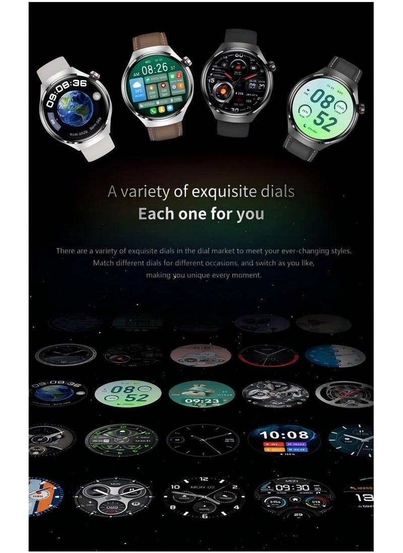 LEXIN - GT4 PRO Smart Watch with Bluetooth Calling Function (Answer/Make calls), Fitness Tracking Watch with Sleep Monitoring Function, Suitable for iPhone/Android, IP68 Waterproof (Leather Brown) - Image 1