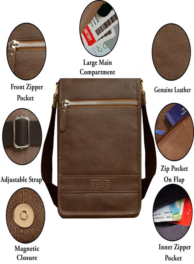 ABYS حقيبة سفر من الجلد الطبيعي من ABYS | حقيبة كروس بودي | حقيبة مراسلة للرجال والنساء - Image 5