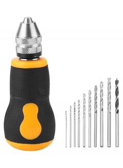 Excefore Hand Drill Tool, Portable Tool Set, Small Hand Drill & 10 pcs Twist Drill Bits 0.8-3.0mm Precision Woodworking Hand Drill for Model Jewelry Rotary Tools  - Image 1