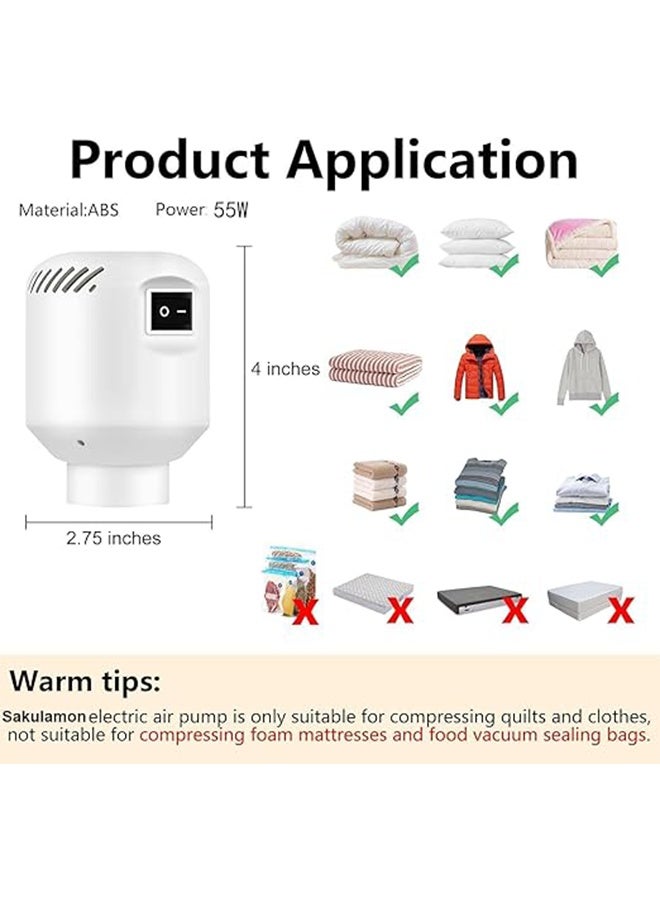 Electric Pump for Vacuum Storage Bags, Fast to Evacuated Air, Universal Household Clothing Quilt Storage Bag Electric Suction Vacuum - Image 4