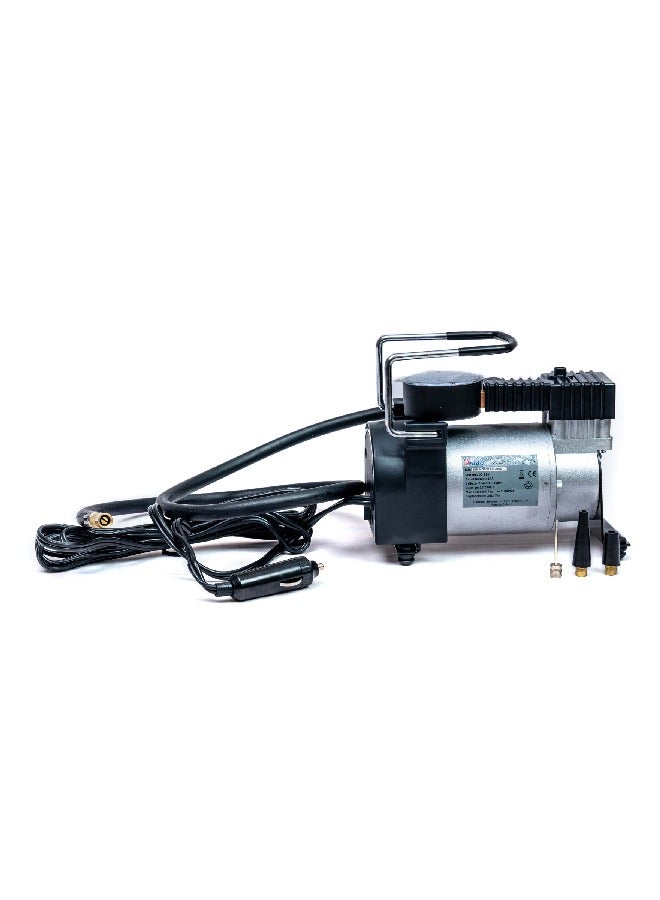 VTOOLS 12V Portable Air Compressor Single Cylinder With 100 PSI, Tyre Inflator For Car/SUV With Auto Stop, Carrying Bag,1 Meter 4 Nozzles - Image 2