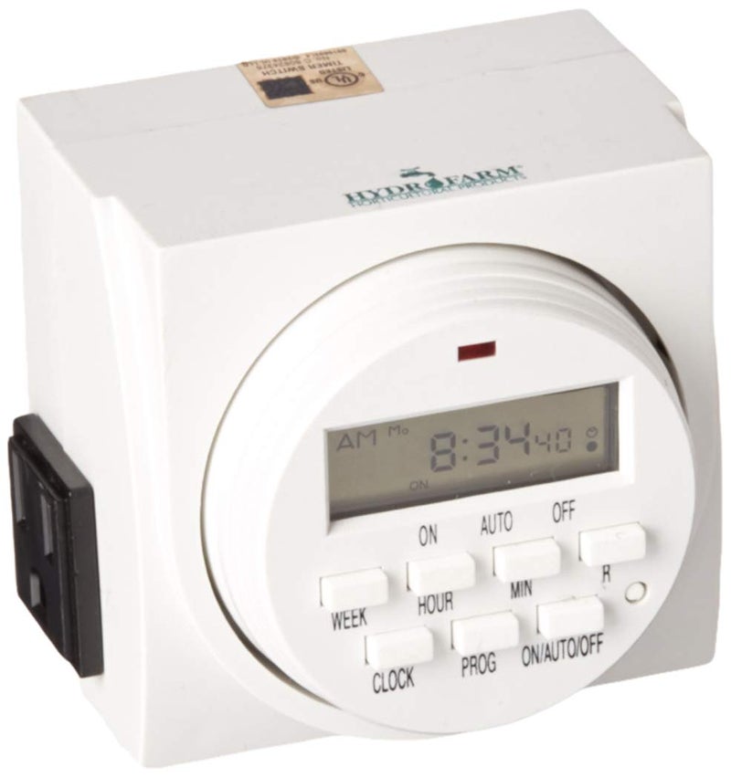 Hydrofarm Autopilot Dual Outlet 7-Day Grounded Digital Programmable Timer, 1725W, 15A, 1 Minute On/Off - Image 1