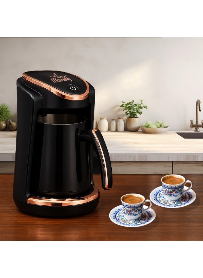 آني مورننغ ماكينة تحضير القهوة التركية 250 مل، إبريق ستانلس ستيل بفوهتين، إيقاف تلقائي، حماية من الغليان الجاف، 400 واط - LI23201S - Image 1