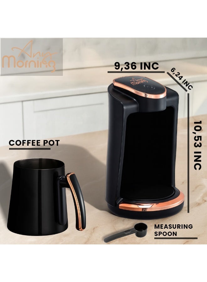 آني مورننغ ماكينة تحضير القهوة التركية 250 مل، إبريق ستانلس ستيل بفوهتين، إيقاف تلقائي، حماية من الغليان الجاف، 400 واط - LI23201S - Image 2