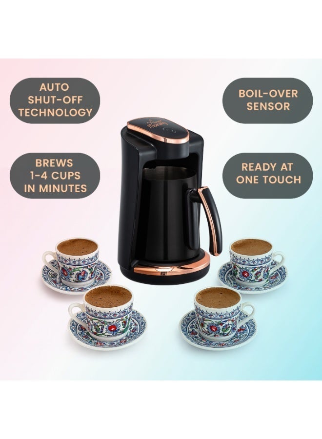 آني مورننغ ماكينة تحضير القهوة التركية 250 مل، إبريق ستانلس ستيل بفوهتين، إيقاف تلقائي، حماية من الغليان الجاف، 400 واط - LI23201S - Image 3